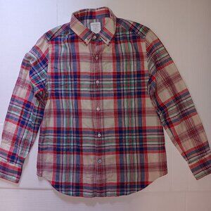 J.CREW CREWCUTS MULTI COLOR PLAID PRINT BUTTON DOWN SHIRT